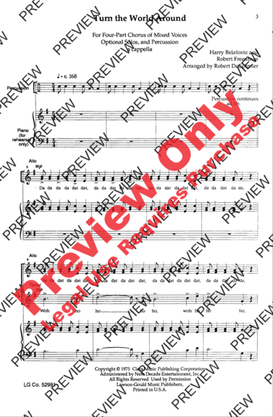 Turn the World Around 4-Part scores gallery preview page 2