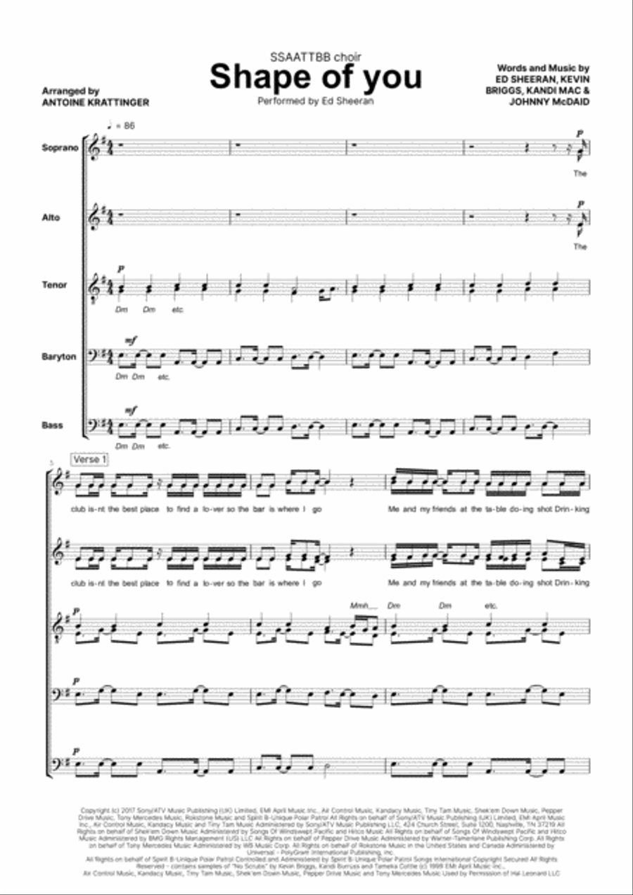 Shape Of You Divisi scores gallery preview page 1