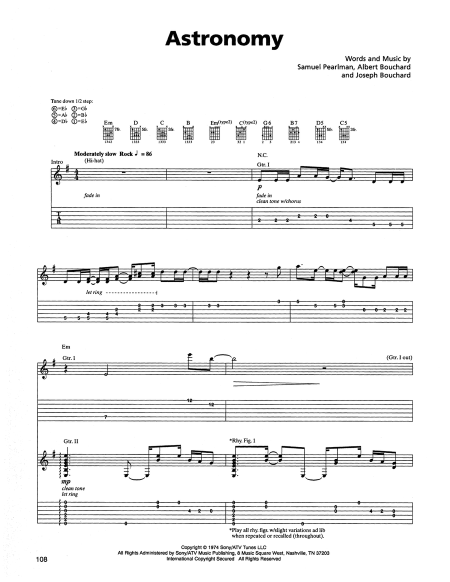 Astronomy Acoustic Guitar scores gallery preview page 1