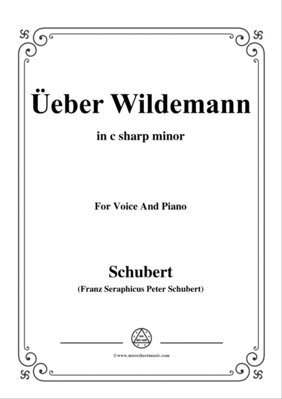 Schubert-Über Wildemann,in c sharp minor,Op.108 No.1,for Voice and Piano Voice Solo scores gallery preview page 1