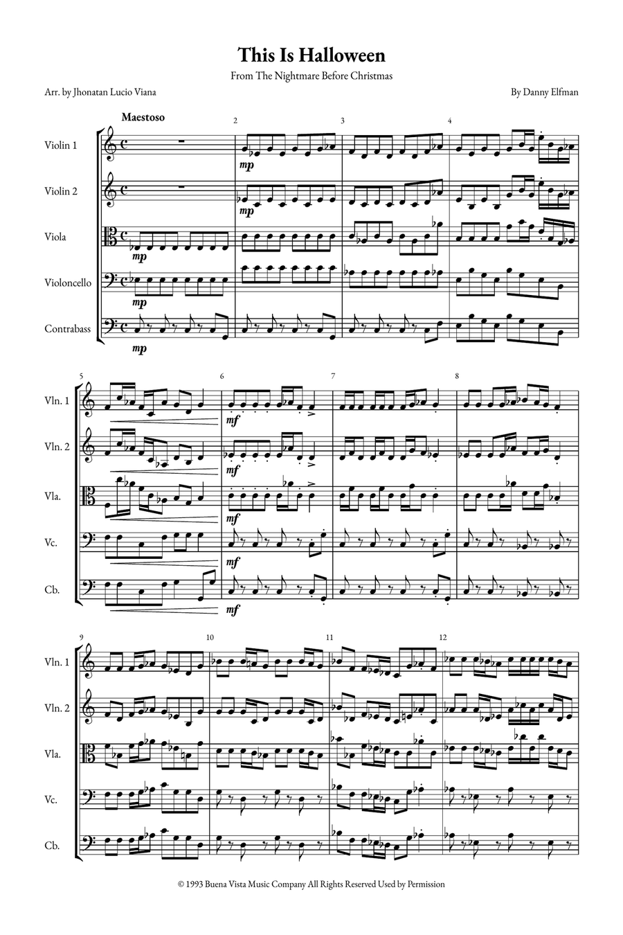 This Is Halloween String Quintet scores gallery preview page 1