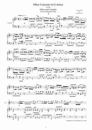 Platti - Concerto in G minor, I 47b for Oboe and Cembalo (or Piano)