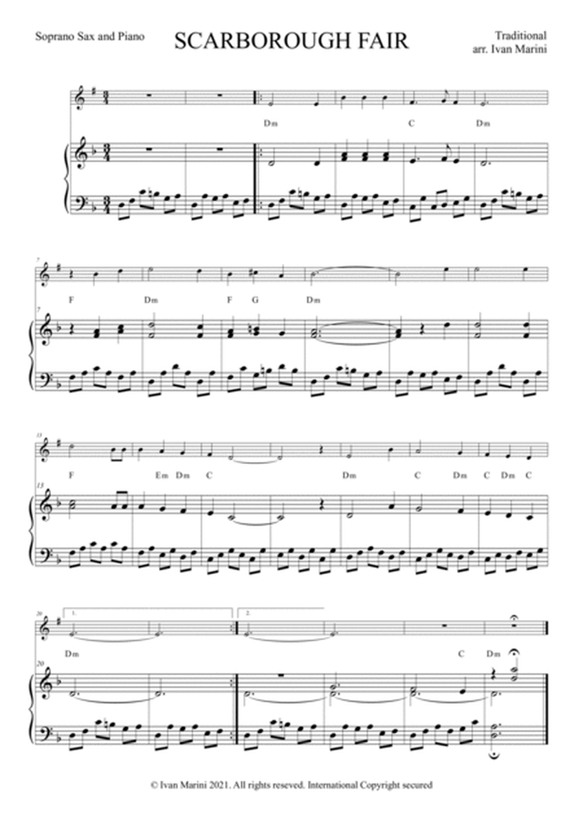 SCARBOROUGH FAIR - for Soprano or Tenor Sax and Piano