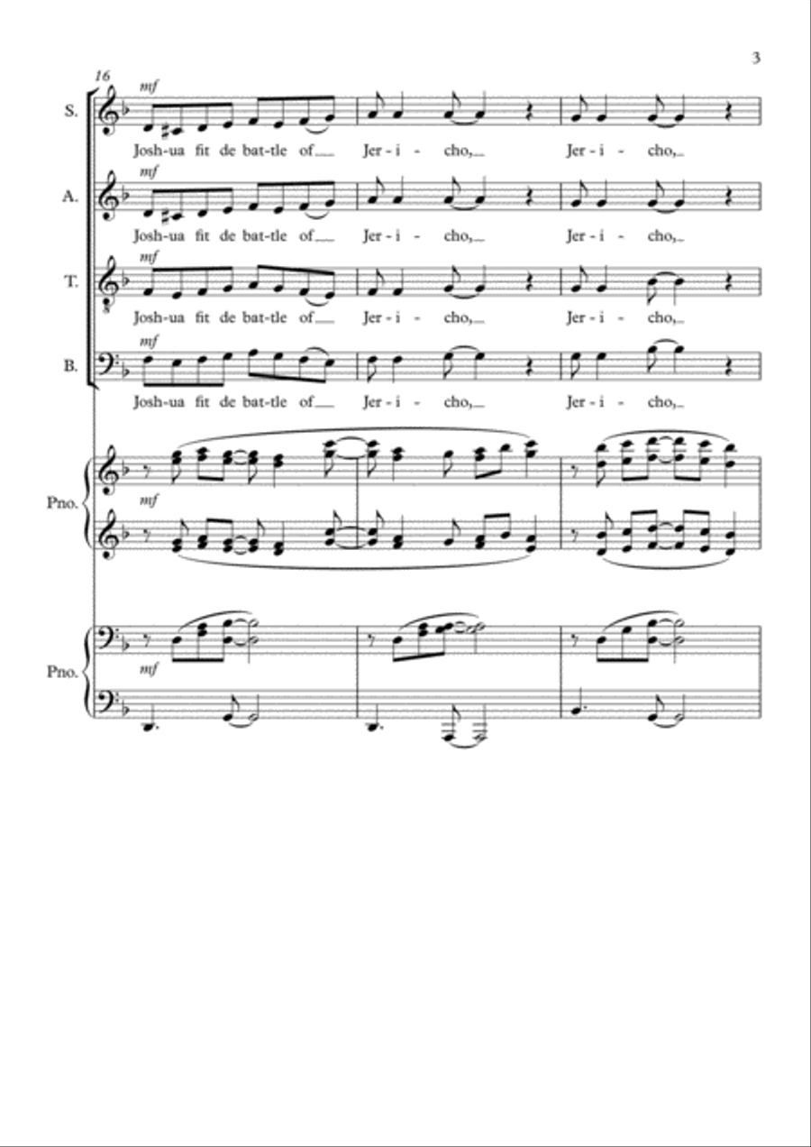 Joshua Fit de Battle of Jericho 4-Part scores gallery preview page 3