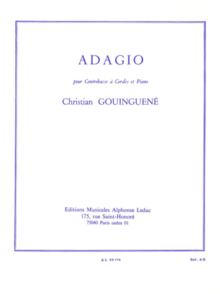 Book cover for Adagio For Double Bass And Piano