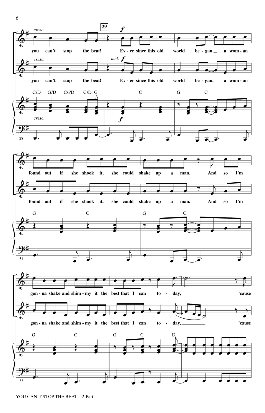 You Can't Stop The Beat (from Hairspray) (arr. Roger Emerson) 2-Part scores gallery preview page 4