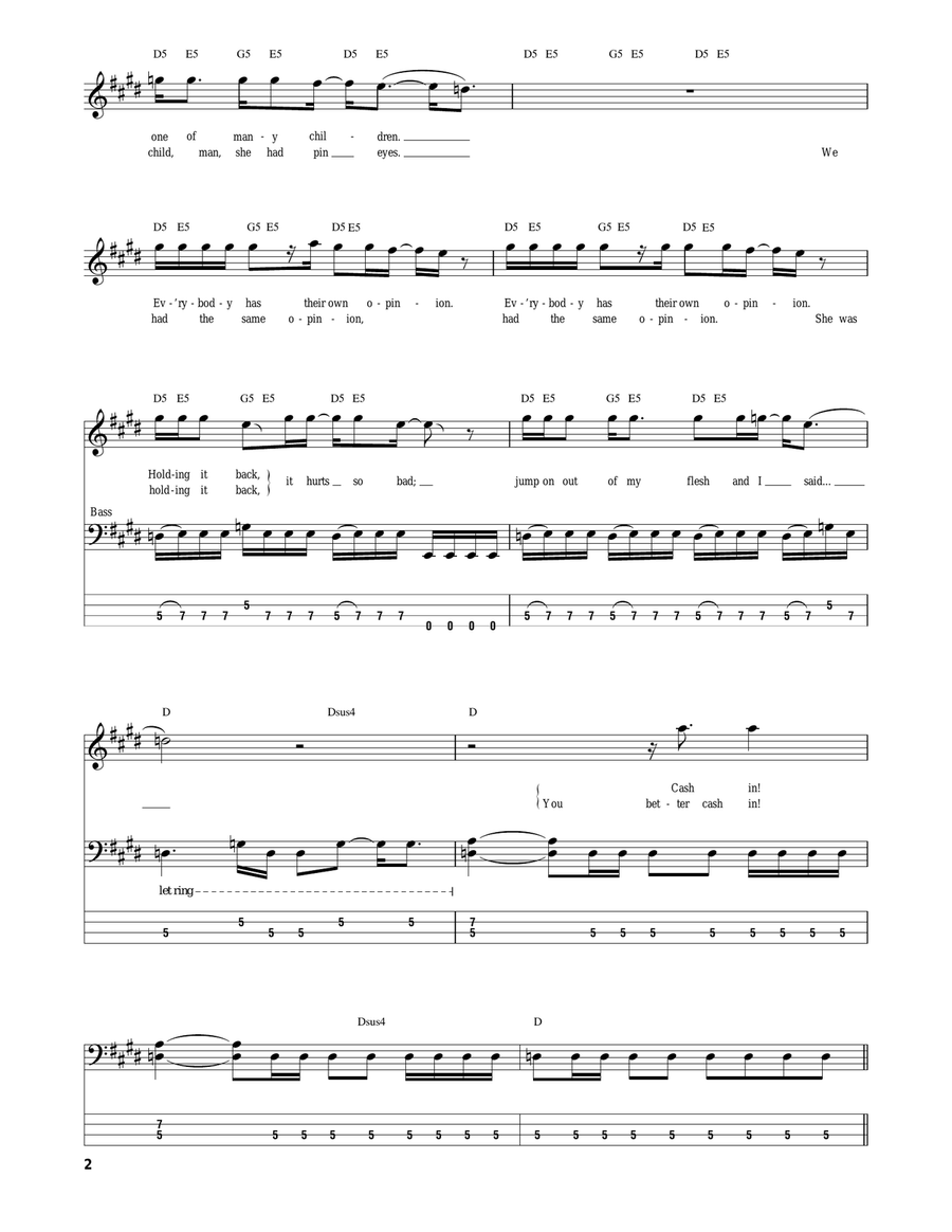 Mountain Song Bass Guitar Tablature scores gallery preview page 2
