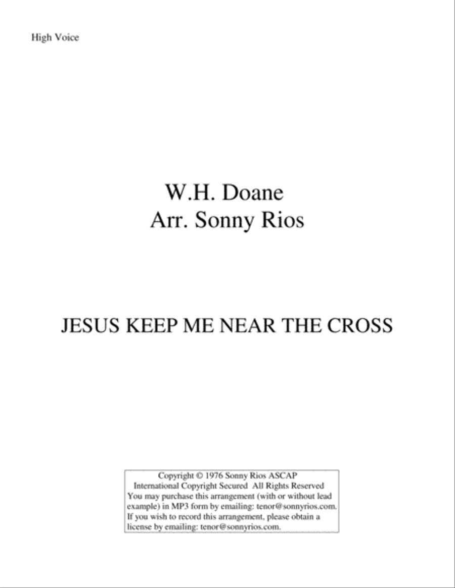 JESUS KEEP ME NEAR THE CROSS Piano, Vocal, Guitar scores gallery preview page 1