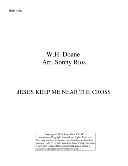 JESUS KEEP ME NEAR THE CROSS image number null
