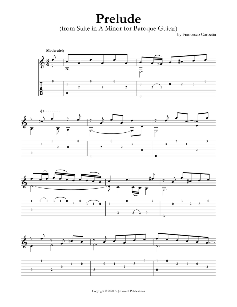 Baroque guitar sales sheet music