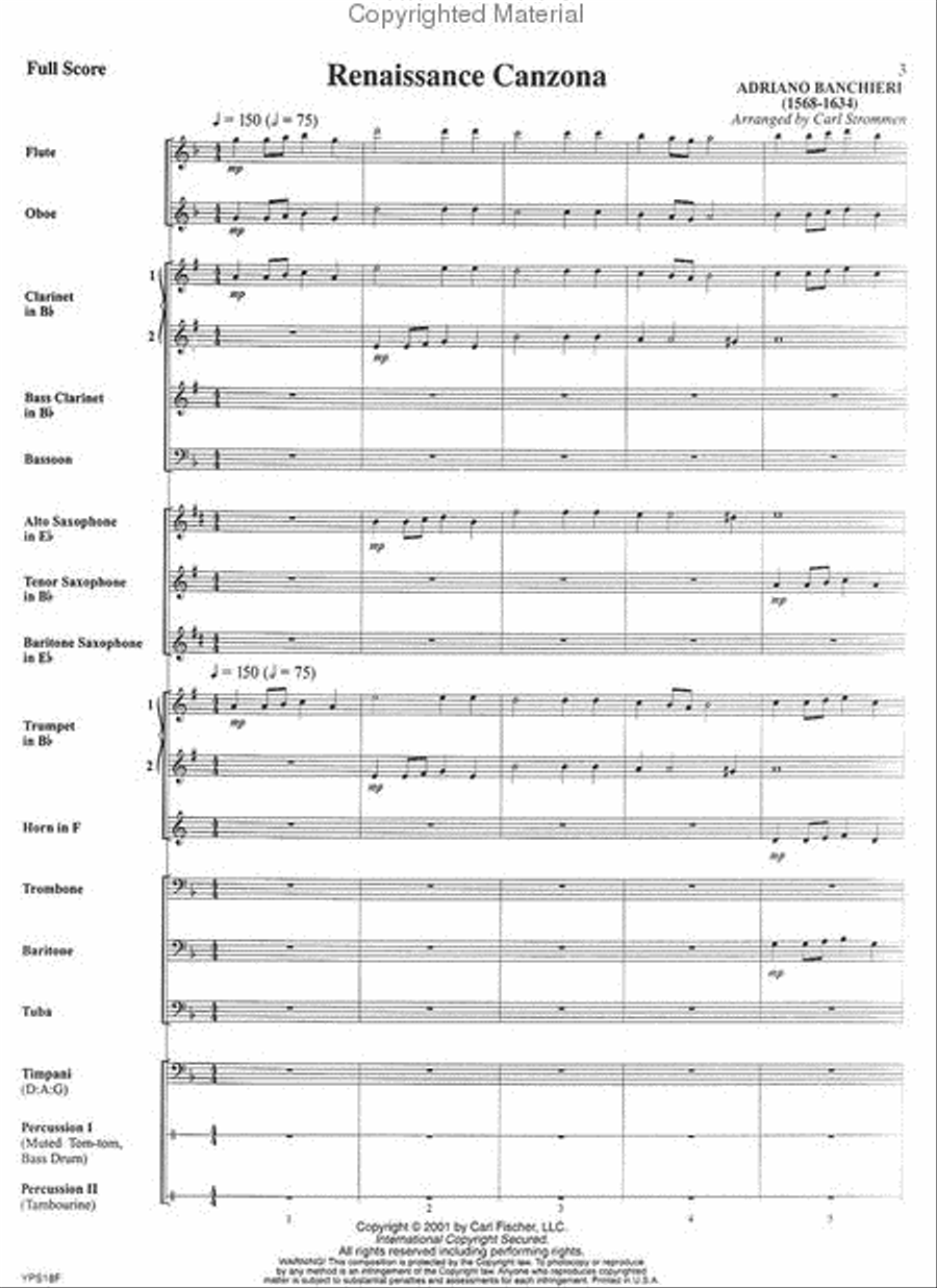 Renaissance Canzona Renaissance Canzona Concert Band scores gallery preview page 2