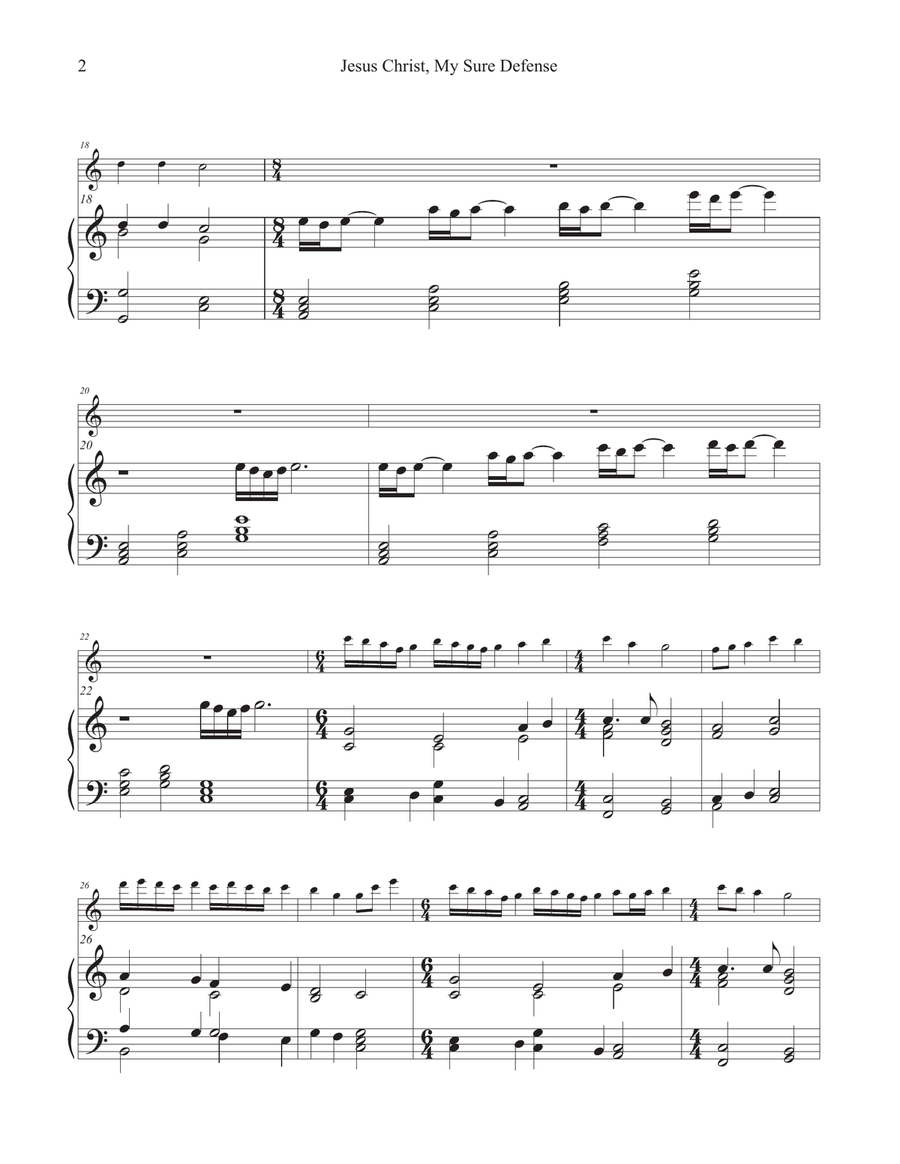 Jesus Christ, My Sure Defense (Hymn Tune: JESUS, MEINE ZUVERSICHT) Flute Solo scores gallery preview page 2