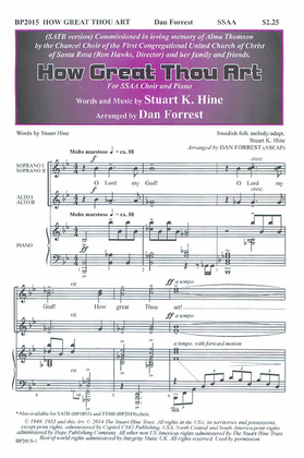Book cover for How Great Thou Art - SSAA