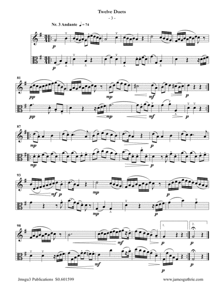 Mozart: 12 Duets K. 487 for Flute & Viola image number null