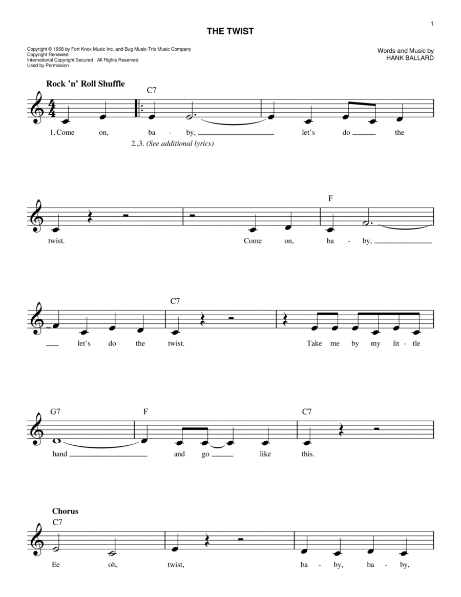 The Twist The Twist Piano scores gallery preview page 1