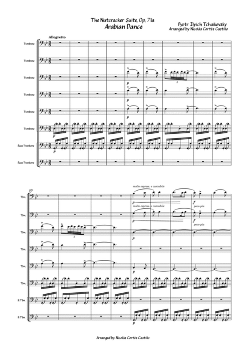 Tchaikovsky - Arabian Dance (The Nutcracker) for trombone choir image number null