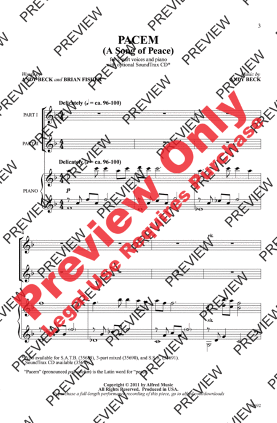 Pacem Pacem 2-Part scores gallery preview page 2