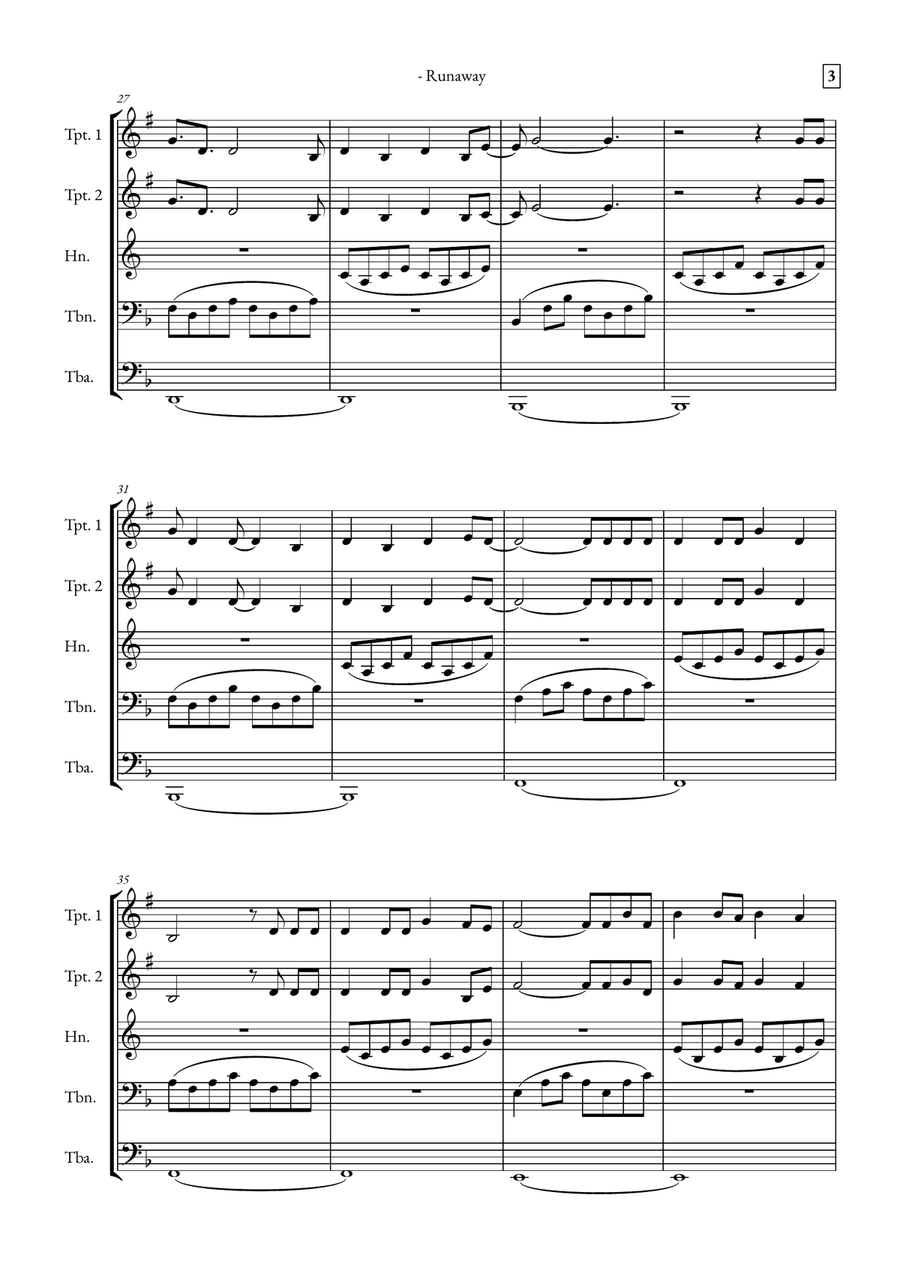 Runaway Brass Quintet scores gallery preview page 3