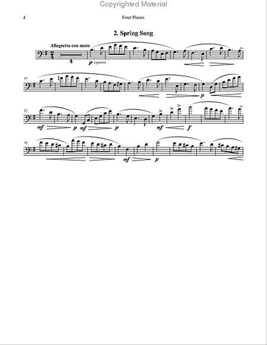 Four Pieces for Trombone & Piano Piano Accompaniment scores gallery preview page 4