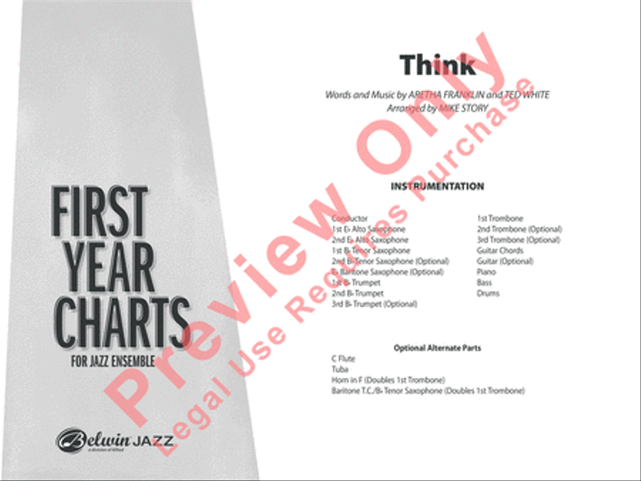 Think (from The Blues Brothers) Jazz Ensemble scores gallery preview page 2
