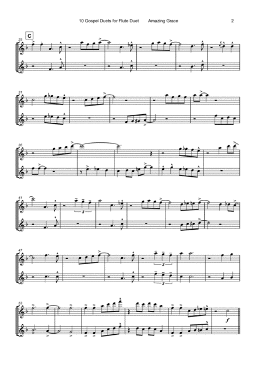 10 Gospel Duets for Flute Flute Duet scores gallery preview page 4