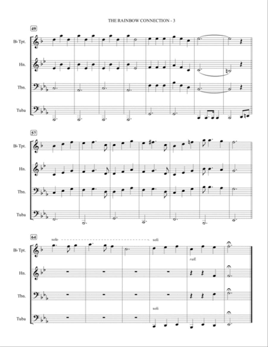 The Rainbow Connection The Rainbow Connection Brass Ensemble scores gallery preview page 4
