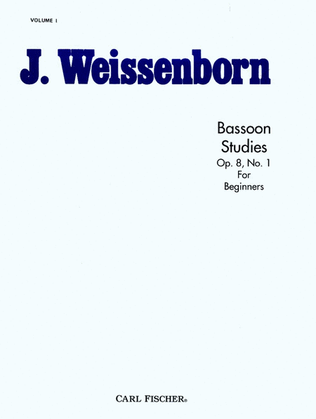 Book cover for Bassoon Studies, Op. 8 No. 1 for Beginners