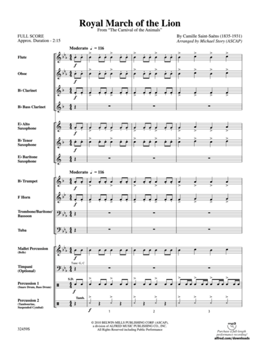 Royal March of the Lion Concert Band scores gallery preview page 2