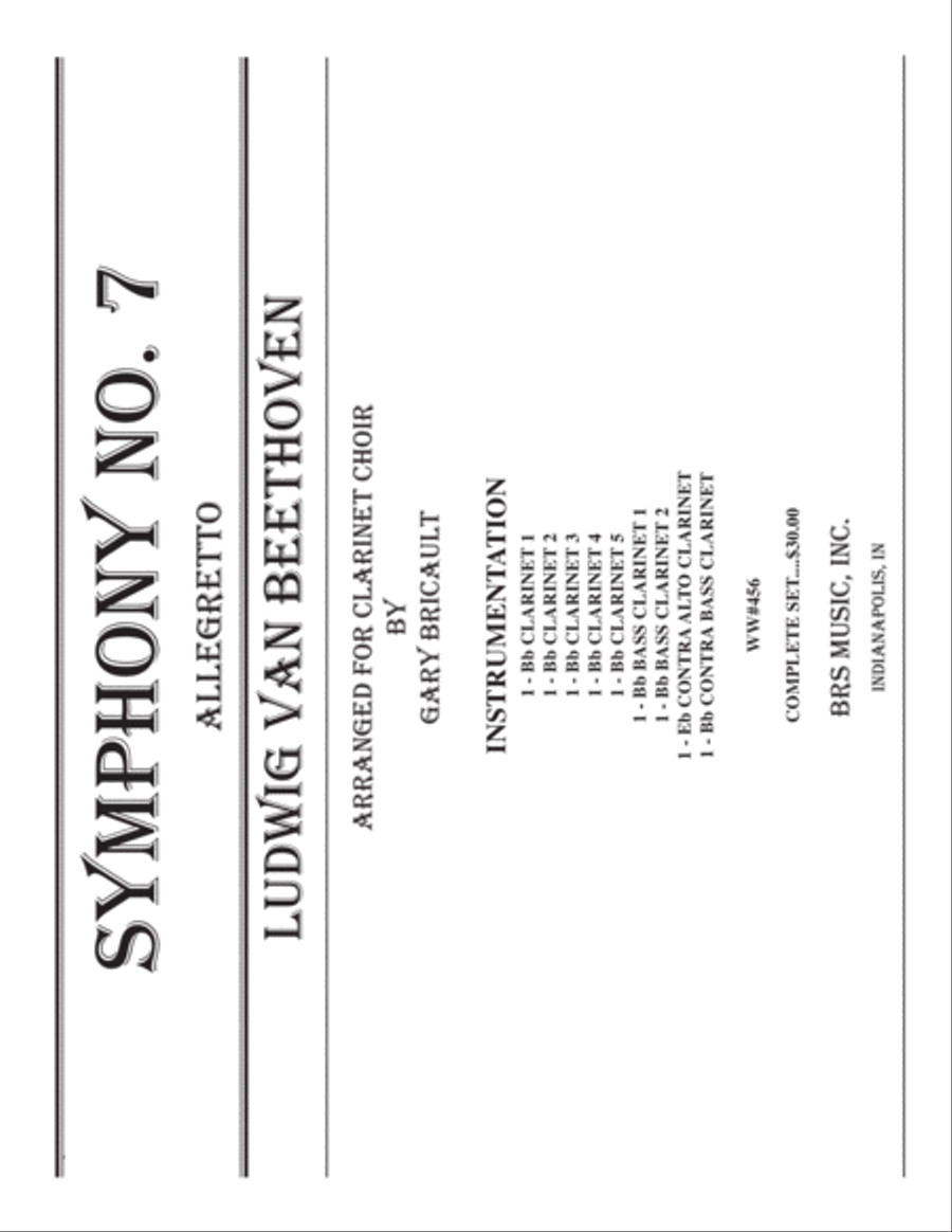 Symphony No. 7 Clarinet Choir scores gallery preview page 1