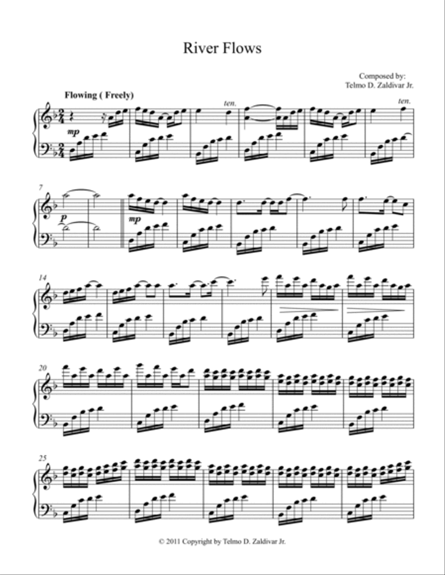 River Flows River Flows Piano Solo scores gallery preview page 2