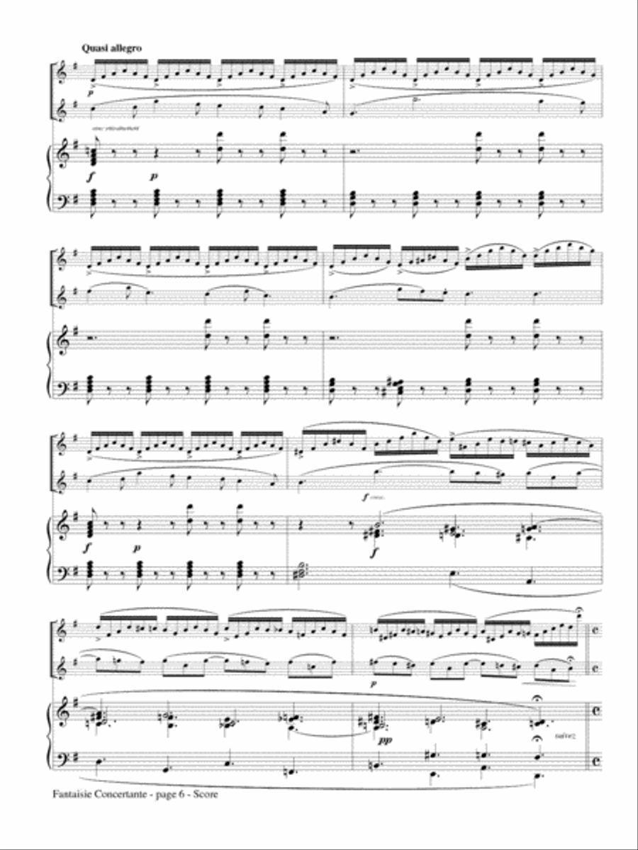 Fantasie Concertante for Two Flutes and Piano Flute Duet scores gallery preview page 3