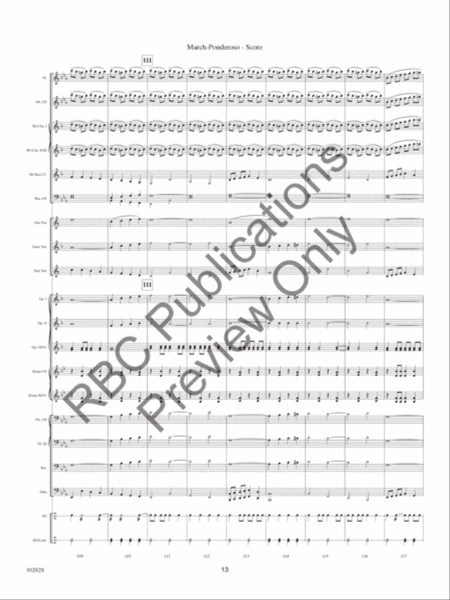 March - Ponderoso March - Ponderoso Concert Band scores gallery preview page 15