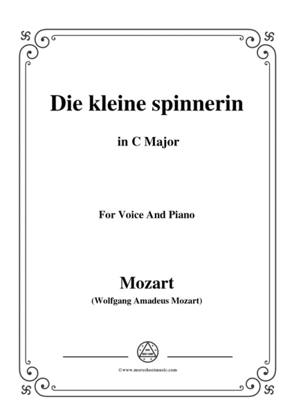 Mozart-Die kleine spinnerin,in C Major,for Voice and Piano image number null