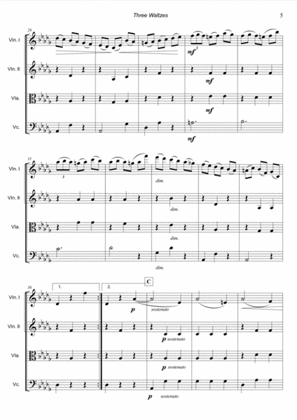 Three Waltzes (Op.64) for String Quartet image number null