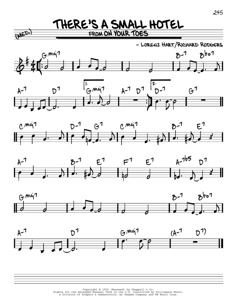 There's A Small Hotel Piano scores gallery preview page 1