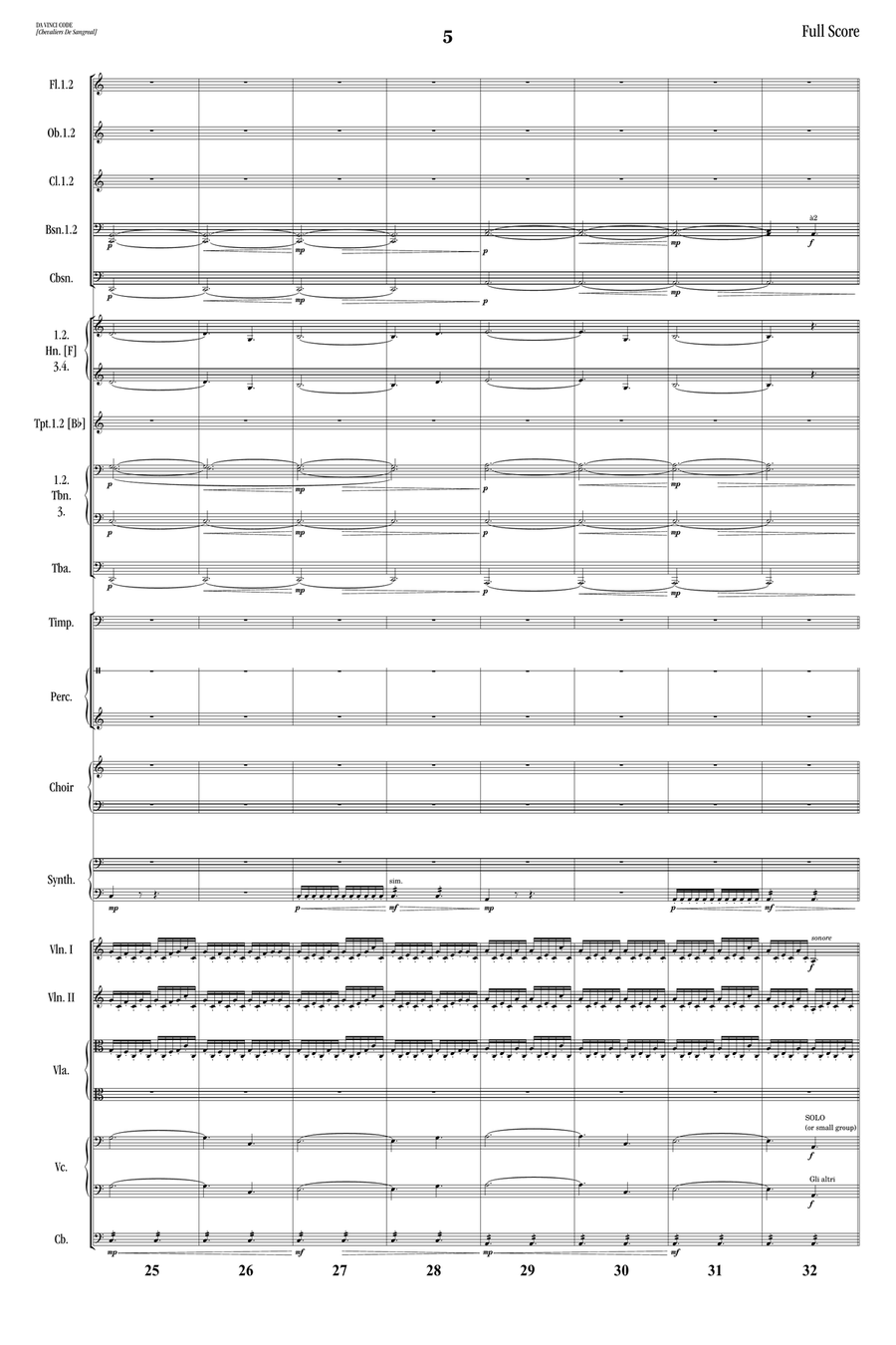 Chevalier De Sangreal Full Orchestra scores gallery preview page 5