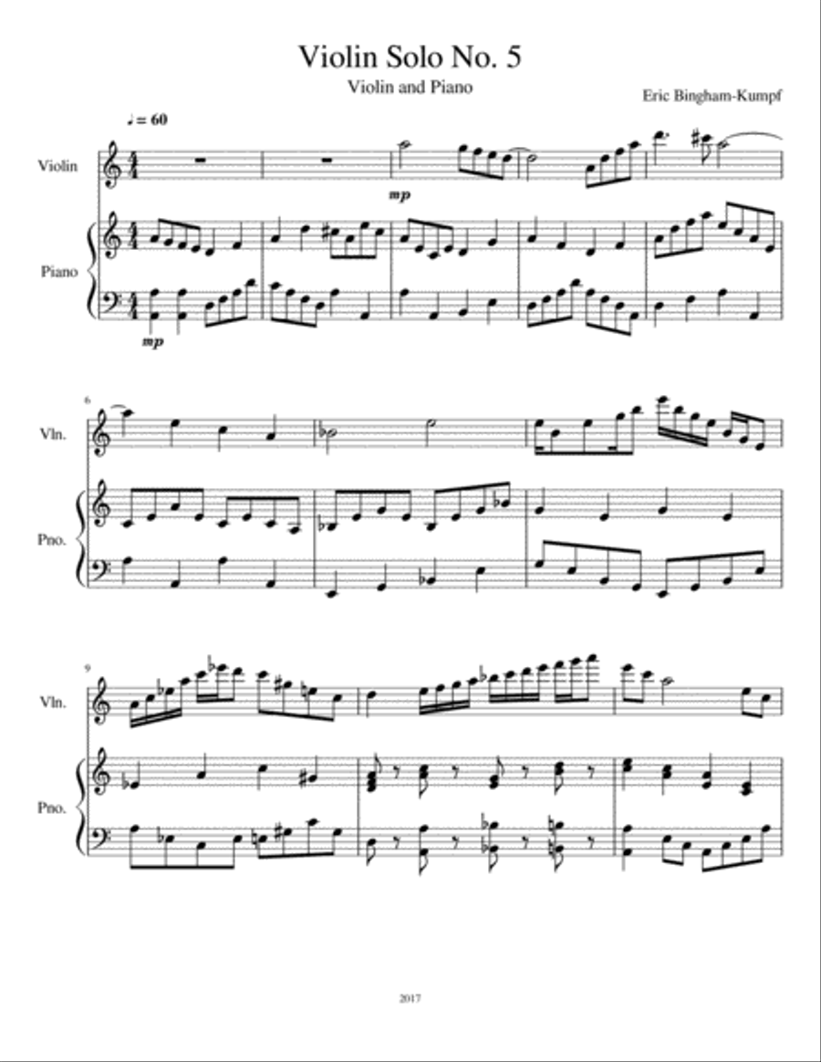 Violin Solo No. 5 Violin Solo scores gallery preview page 1