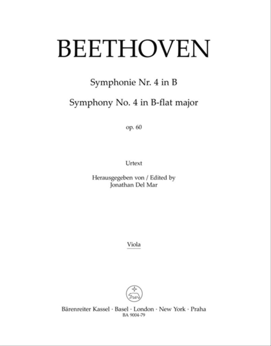 Symphony, No. 4 B flat major, Op. 60 Viola scores gallery preview page 1