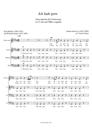 Orlofsky's aria (Die Fledermaus) TTBB a cappella, german text
