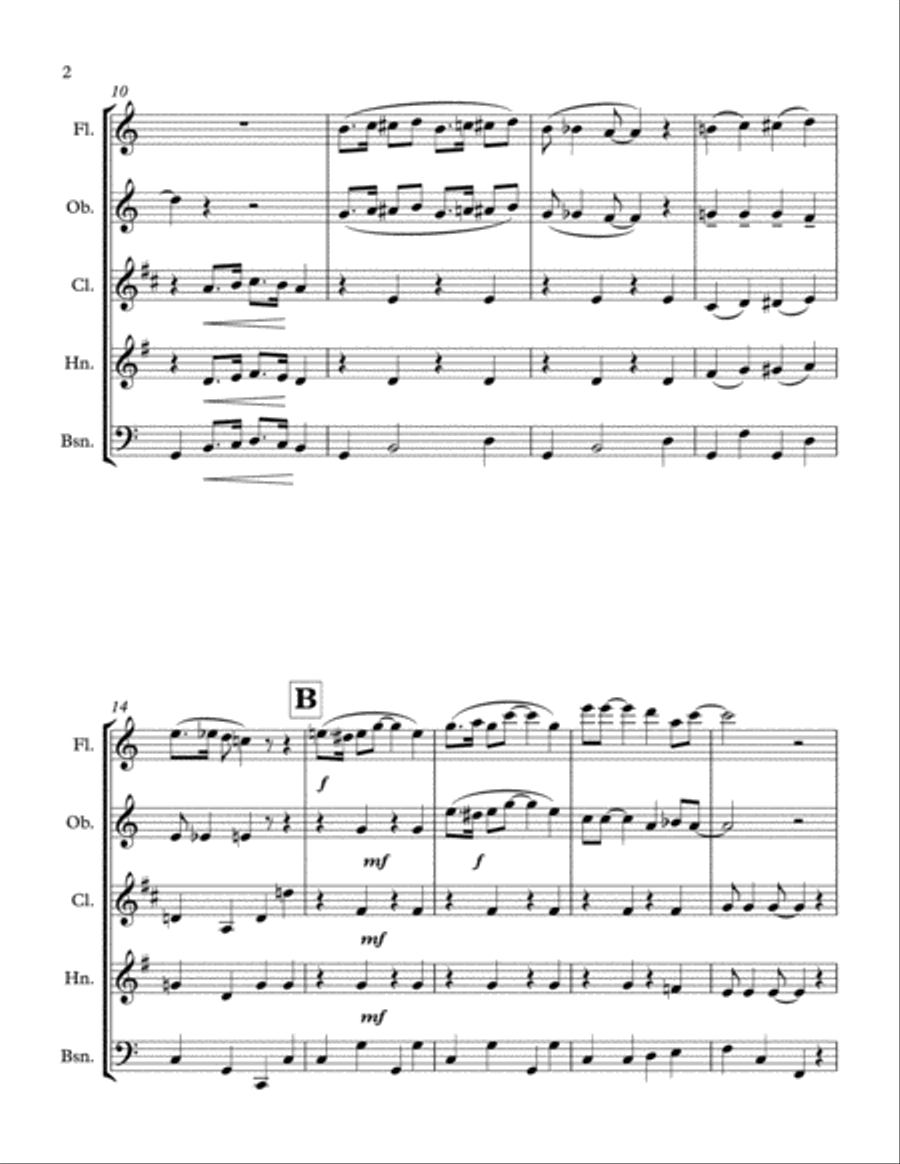 When I'm Sixty-Four Woodwind Quintet scores gallery preview page 2