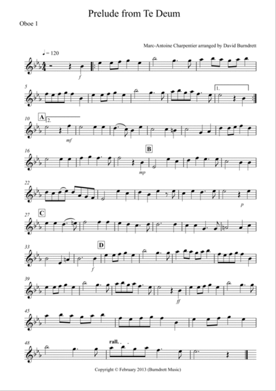 Prelude from Te Deum for Double Reed Quartet Bassoon scores gallery preview page 4