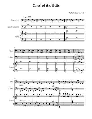 Carol of the Bells - Trombone Duet w/ Piano