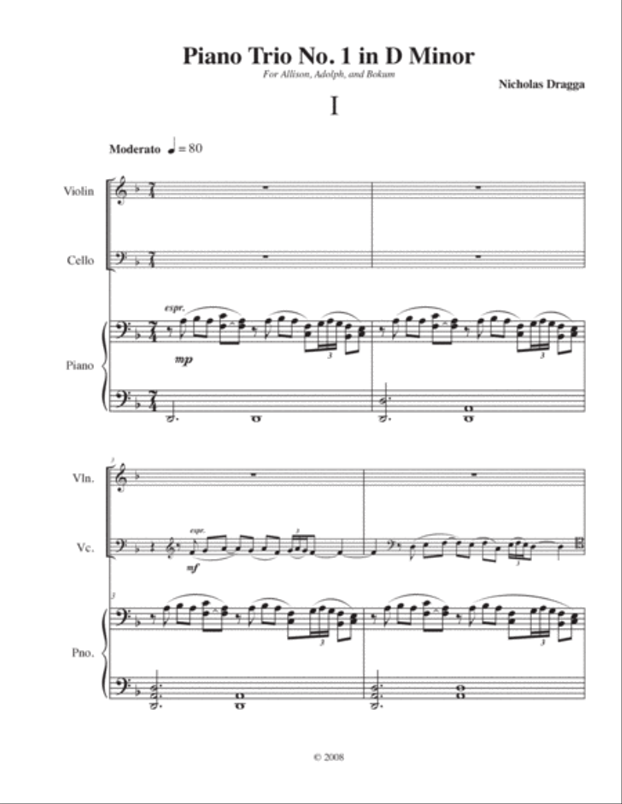 Piano Trio No. 1 in D Minor Piano Trio scores gallery preview page 2