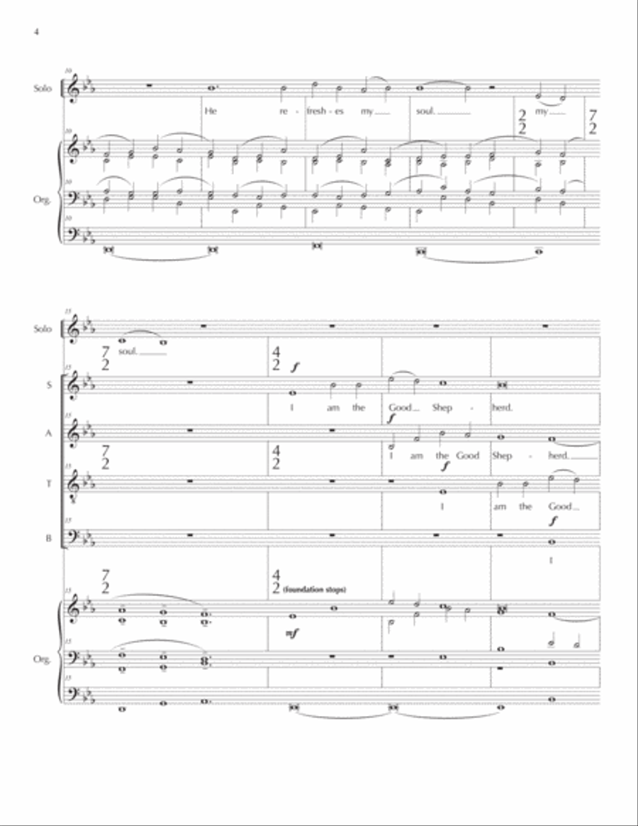 I Am the Good Shepherd (version for solo voice, SATB, organ) 4-Part scores gallery preview page 4
