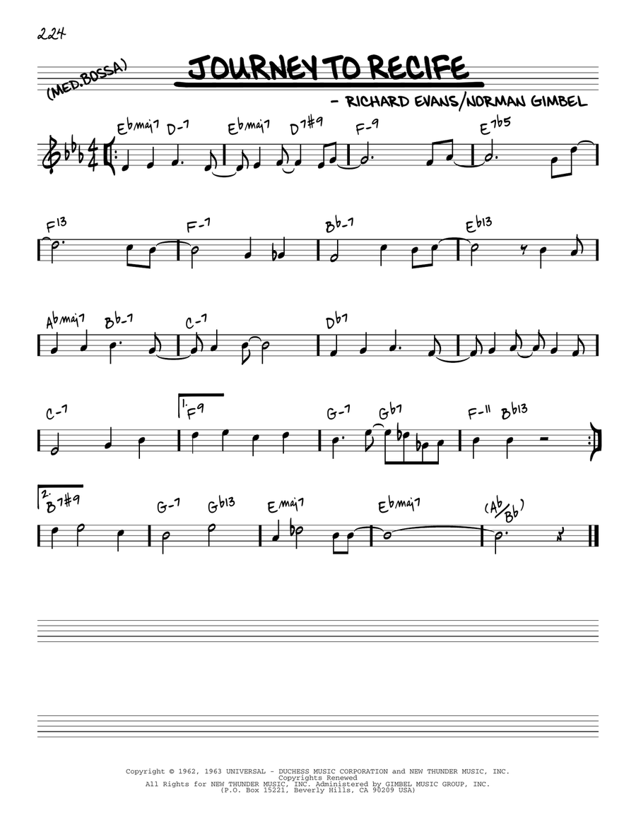 Journey To Recife [Reharmonized version] (arr. Jack Grassel) Piano scores gallery preview page 1