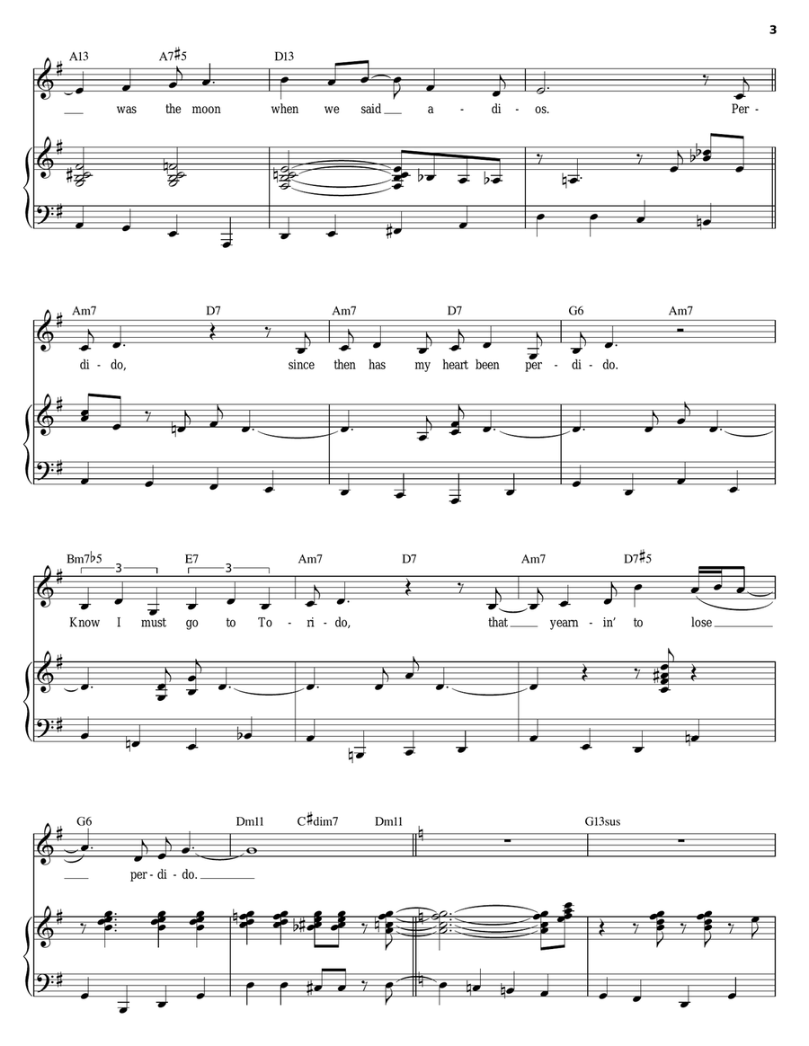 Perdido Perdido Piano, Vocal scores gallery preview page 3