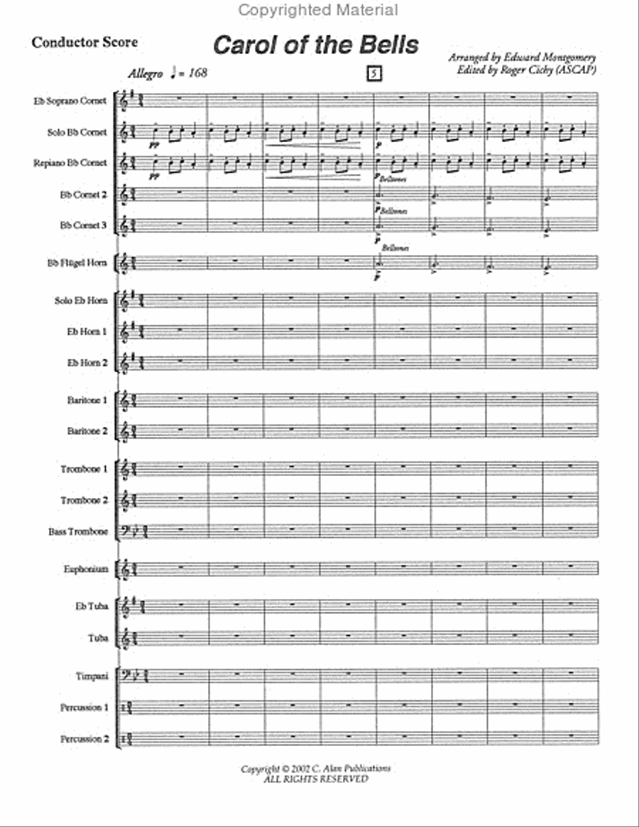 Carol of the Bells Brass Ensemble scores gallery preview page 2