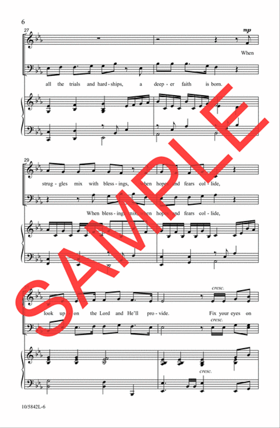 Fix Your Eyes On Christ Fix Your Eyes On Christ 4-Part scores gallery preview page 6