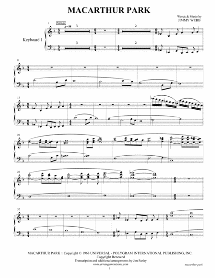 Macarthur Park Tenor Saxophone scores gallery preview page 4