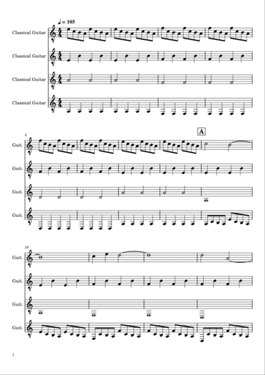 Daredevil Main Titles Guitar Ensemble scores gallery preview page 2